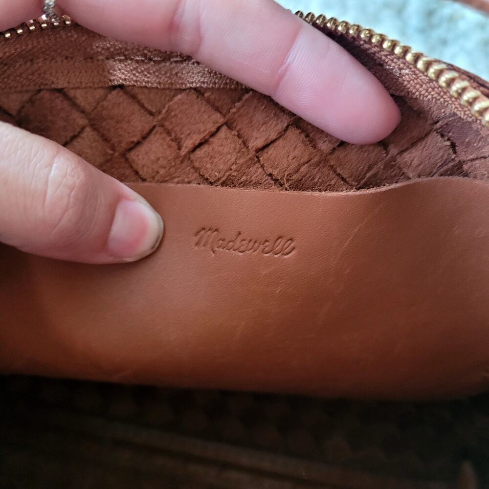 Madewell Hand Woven Leather Crossbody bag Brown Small Mini - Picture 4 of 7